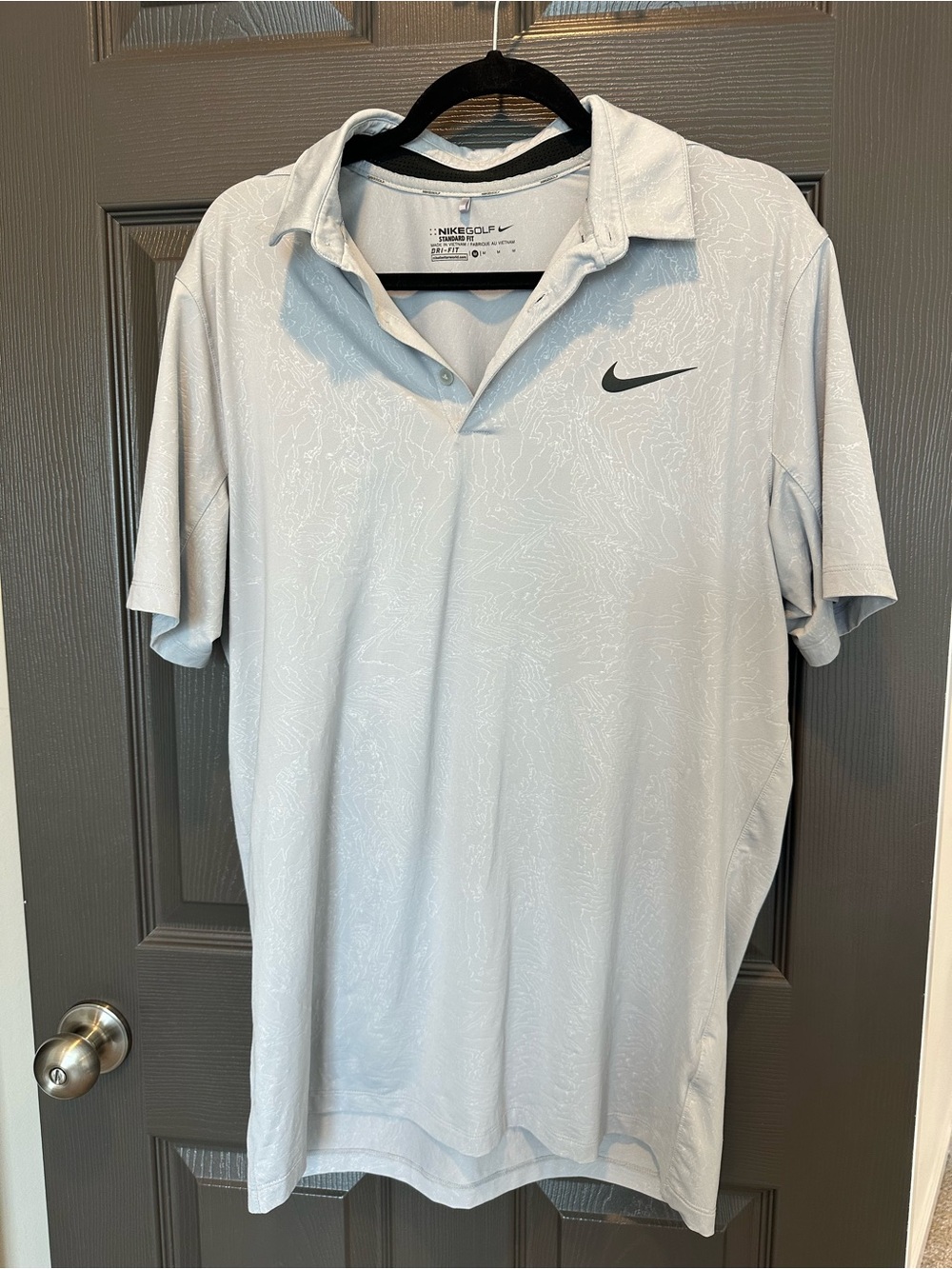 Nike Golf Dri-FIT Polo Shirt Men’s Medium Light Gray Performance Golf Polo